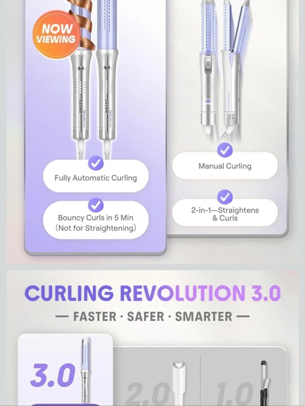 SHEGLAM Hair One Touch Airflow Styler Pro - Lavender/White - Picture 4 of 5